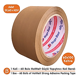 Nuga 1 KOLİ (60 ADET) 60x100 Kahve (Taba) HotMelt Koli Bandı
