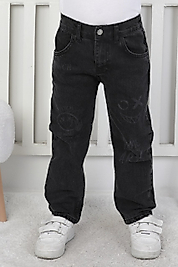 BASKILI KOT PANTOLON %100 PAMUK