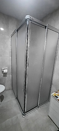100cm x 105cm Parlak Profil Köşeden Girişli Mika Duşakabin