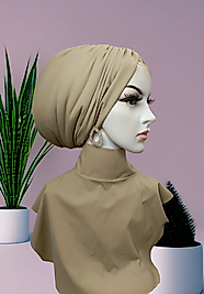 Bej dolgulu bone boyunluk takım