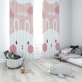 Minibabyrooms  Sevimli Tavşan Temalı Fon Perde