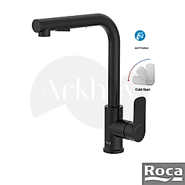 Roca Cala Döner "L" Borulu Spiralli Eviye/Mutfak Bataryası - Mat Siyah / Fonksiyonlu Elcik A5A856ENB0