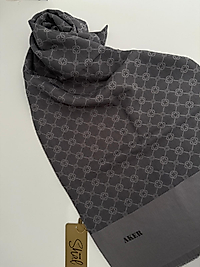 AKER ELEGANCE MONOGRAM ŞAL GRİ