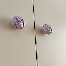 Lila Rattan Yuvarlak Kulp, Şifonyer Kulpu, Bebek Odası Kulpu