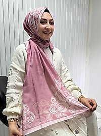 Siyane Desenli Pamuklu Şal