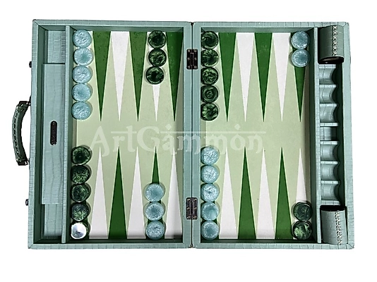 Green Croco Backgammon Board