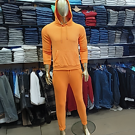 3 İplik Kompak Polar Kumaş Eşofman Takımı TURUNCU-M