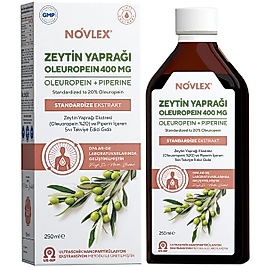 Novlex Zeytin Yaprağı – Oleuropein (Olive Leaf) ve Piperin Ekstraktı (Ekstresi) İçeren Takviye Edici Gıda 250 ml