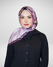 Dijital Kristal Eşarp Pastel Yaprak Desenli