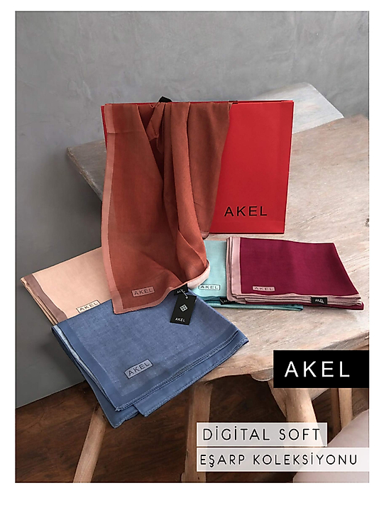 Digital Soft Eşarp Düz Desen Ebat 95 x 95