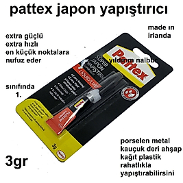 JAPON YAPIŞTIRICI PATTEX 3GR HIZLI YAPIŞTIRICI 1.KALİTE