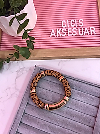 Leopar Desen Kemik Bileklik