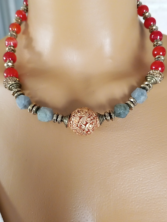 LABRADOR VE AKİK KISA KOLYE