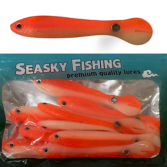 Katta Seasky Fishing Yaralık Balık Aksiyonlu Silikon Yem 10 cm 10 adet (Turuncu)