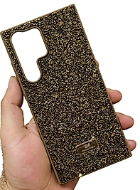 Samsung Galaxy S23 Ultra Taşlı Telefon Kılıfı Gold