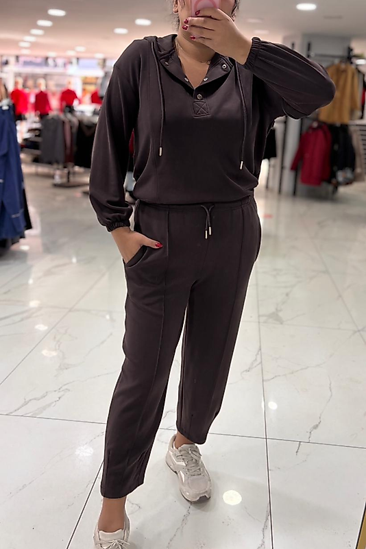 Rahat Şıklığın İmzası Oversize Kalıp Premium Takım – Kahverengi