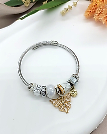 İncili Kelebek Çelik Pandora