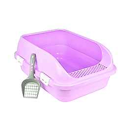 Flip Kürekli Renkli Açık Kedi Tuvalet Kabı 49 x 37 x 15 cm