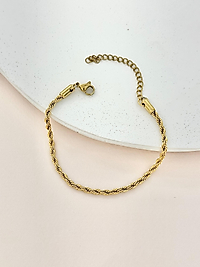 Burgu Çelik Bileklik 3 mm Gold