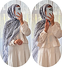 PAMUKLU DESENLİ ŞAL-GRİ