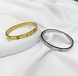 Cartier Gümüş Çelik Kelepçe (Kalın)