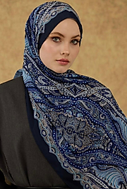 PAMUKLU SOFT ŞAL-SAKS MAVİ