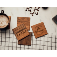 Kişiye Özel Ahşap Bardak Altlığı 10x10 cm – 4’lü Set