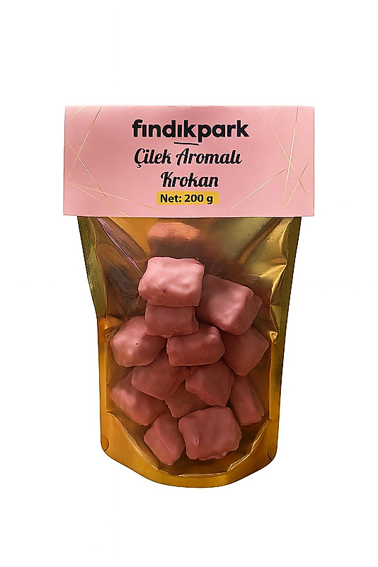 Çilek Aromalı Krokan {200g]