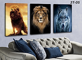 MERCAN MOBİLYA  VE AKSESUAR ,40*60 ÜÇLÜ ASLAN KURT KANVAS TABLO