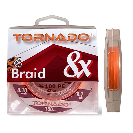 Tornado 0,10 mm 8x 150m İp Misina (Turuncu)