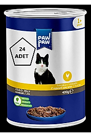 PawPaw joleli Tavuklu Yetişkin Kedi Konserve 400gr 24'lü