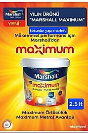 marshall maximum silikonlu siline bilir iç cephe boyası 2,5 lt renk seçiniz