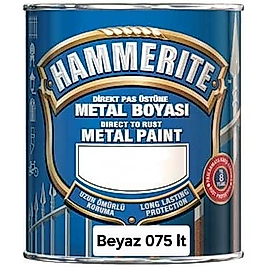 Hammerite Direkt Pas Üstü Pürüzsüz Metal Boya beyaz 0.75  Lt