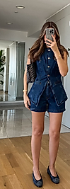 Mona Denim Yelek Şort Takım