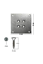 Ayak Sacı - Masa Ayağı Bağlantı Sacı - 4 Adet 80x80 mm