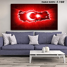 MERCAN MOBİLYA  VE AKSESUAR ,   130*70 BAYRAK  KANVAS TABLO