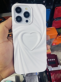 iPhone 15 Kalpli Kabartmalı Silikon Telefon Kılıfı