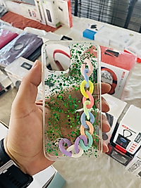 iPhone 12-12 Pro Uyumlu Simli Elgeçli Telefon Kılıfı