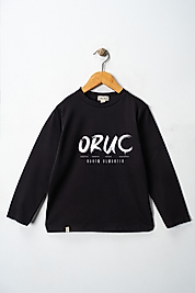 Yetişkin Uzun Kollu Bisiklet Yaka "oruç"  Baskılı Tişört Mevsimlik Pamuklu