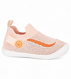 Fippo Unisex Bebek Kaymaz Ortopedik Taban Rahat Bağcıksız Turuncu İlk Adım Ayakkabısı&Sneaker