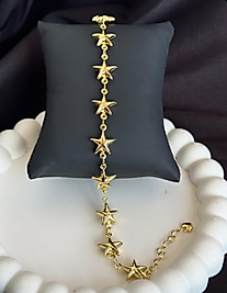 Yıldız model 14ayar altın renginde çelik bileklik