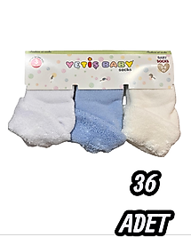 Bebek Yetiş Yenidoğan Havlu Çorap 36 Adet