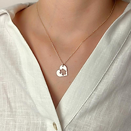 Puzzle Parçalı Kalp Kolye – Altın Tonlu Minimalist Aşk Kolyesi, Zarif Kadın Kolyesi, Anlamlı Hediye