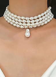 Velour Pearl Necklace | Kolye