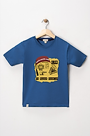 Erkek Çocuk Kısa Kollu Bisiklet Yaka "Abdülhamid Han" Baskılı Tişört Mevsimlik Pamuklu