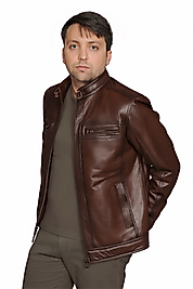 Neymar Hakiki Deri Erkek Kahverengi Ceket