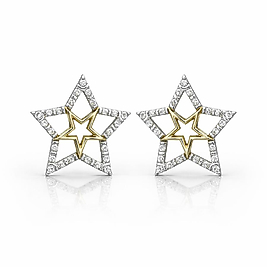 Gold Yıldız Zirkon Taşlı Yıldız Küpe