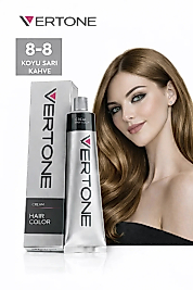 VERTONE SAÇ BOYASI 60 ML. (8-8 KOYU SARI KAHVE)