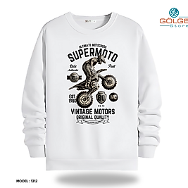 Motorcu Model Bisiklet Yaka Erkek kadın Slimfit Sweatshirt