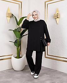 DÜZ DÜĞMELİ MODEL SİYAH TAKIM